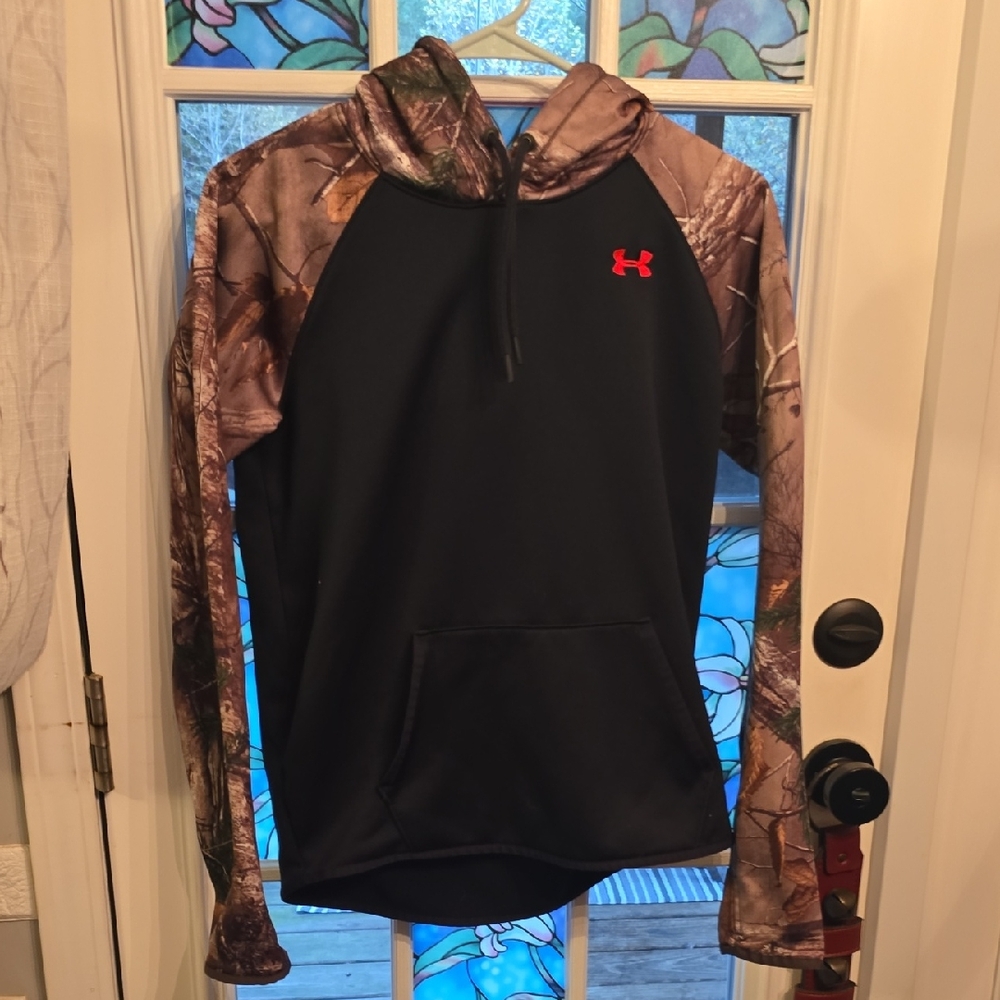 Under Armour Black Hoodie with Camo Sleeves